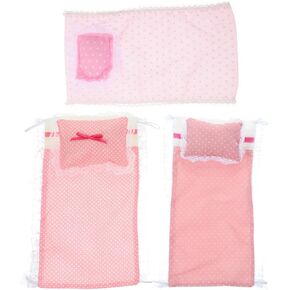 VOSAREA Crafted Miniature Dollhouse Bedding Bed Sheet Pillow and Decor for Dollhouse Bedroom
