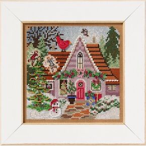 Mill Hill Festive Fairy Cottage 2025 Buttons & Beads Winter Series Counted Cross Stitch Kit MH142533