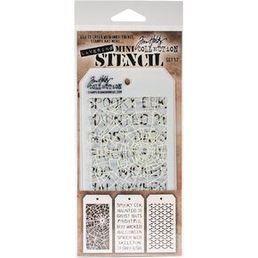 Stampers Anonymous MTS017 Tim Holtz Mini Layered Stencil Set 3/Pkg-Set #17