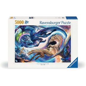 Ravensburger - Dragons Day and Night - 5000 Piece Jigsaw Puzzle - Magical, Mythical Dragons in Stunning, Vibrant Detail - Frameable - Premium Quality - Puzzles for Adults