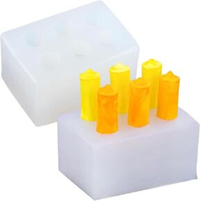 2 PCS Mini Long Cylinder Shape Mold Pillar Cylinder Shape Mold Silicone Candle Molds Cylinder Silicone Candle Molds for Candle Home Decoration Candle Making Birthday Cake Decor