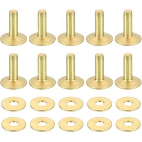 uxcell 50 Set Copper Rivets and Burrs, 9x3.3x14mm, Copper Tone, Perfect for Leatherwork, Crafting, Repairing, Decorating