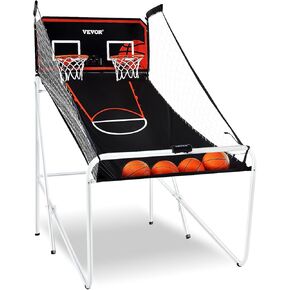 VEVOR Basketball Arcade Game Indoor, 2 Player Indoor Basketball Game, Home Dual Pop- A-Shot Sport with Balls, 8 Game Modes, Electronic Scoreboard, and Inflation Pump, for Kids, Adults
