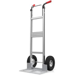 Auto Dynasty Folding Hand Truck, 220LBS Capacity Steel Dolly Cart with Wheels, Collapsible Luggage Cart Portable Trolley with Telescoping Handle for Moving Travel Airport Office Use, Black
