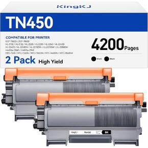 TN450 Black Toner Cartridge 2-Pack Replacement Compatible for Brother TN-450 450 Toner HL-2270DW HL-2280DW HL-2230 MFC-7360N MFC-7860DW DCP-7065DN Intellifax 2840 2940 MFC-7240 HL-2240D Printer Ink