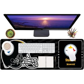 Large Gaming Mouse Pad XL 31.5 x 11.8 in, Sports Waterproof Mousepad for Laptop Computer Desktop Keyboard,Desk Mat for Boys Adult Office,Football Royal Blue Silver Design for Dallas Gift