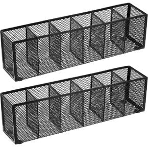 2 Pcs Mesh Desk Organizer Metal Mesh Pen Holder Desktop Stationery Pencil Caddy Organizer Basket