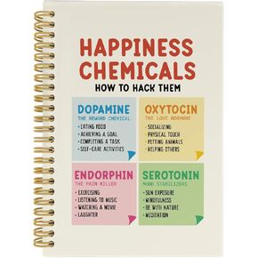 Happiness Chemicals Spiral Notebook, Mental Health Journal, Therapy Office 5.5"x8.3" 164pages Lined Notebooks College Ruled, Therapy Journal for Social Worker School Counseling Therapist