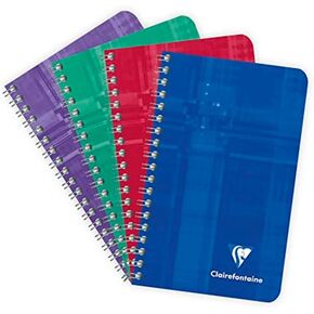 Clairefontaine Wirebound Notebook - Ruled 50 sheets - 3 x 4 3/4 - Sold Individually (Assorted Cover Color Chosen at Random)