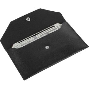 Cash Envelope Wallet, PU Leather Money Envelopes for Cash Waterproof Reusable Money Wallet for Travel Budgeting Wedding Birthday Graduation Holidays（Black）