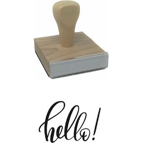 Hello Rubber Stamp, 2 X 2'' Wood Stamp