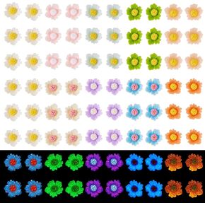 Beadthoven 100Pcs Luminous Resin Bowknot Cabochons Glow in The Dark Bow Nail Charms Colorful Mini Cute Flatback Bowknot Charms for DIY Jewelry Embellishment Supplies Scrapbooking Nail Art Decoration
