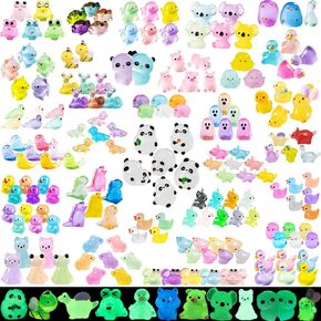 200 Pcs Mini Resin Animals Variety Pack Miniature Animals Figurines Glow in The Dark Tiny Little Animals to Hide Small Panda Duck Bee for Landscape Dollhouse Decor Fairy Garden Accessories