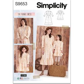 Simplicity Children's and Misses' Dress Sewing Pattern Kit by Elaine Heigl Designs, Code S9653, Sizes 3-8 /XS-XL, Multicolor