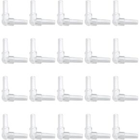 20PCS L Shaped Straight Gas Pipe Connector Transparent 4mm Aquarium Air Valve Connector Oxygenation Pump Straight Head Aquarium Pipe Air Pump Check Valve Bubble Stone Connection Fittings