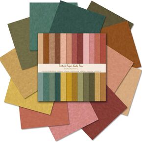Scrapbook Paper 12x12 Solid Colors, 24 Sheets Double-Sided Colorful Summer Style Scrapbook Paper Pad, Holiday Cardmaking DIY Origami,Decorative Paper for Junk Journals Greeting Papers Decoration
