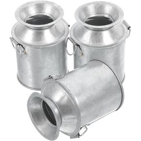 Yardwe 3Pcs Mini Milk Jug Vases, Small Metal Buckets for Crafts, Iron Flower Pots for Succulents, Vintage Decorative Miniature Cans for Home Decor, 2.36x1.77x1.57in