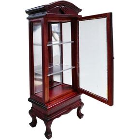 Dollhouse Furniture, Doll Display Cabinet 1:12 Scale Miniature Dollhouse Vintage Wooden Tall Cabinet Mini Living Room Bedroom Dolls & Accessories DIY Doll House Decorations for Girls and Boys