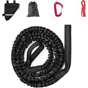 Bicycle Tow Rope, 3 Meters Elastic Bicycle Tow Strap, Elastic Recovery Tow Strap, with Triangle Bag, Suitable for Children's Bicycles, Mountain, E-Bikes, Load Capacity 500 lbs/225 kg