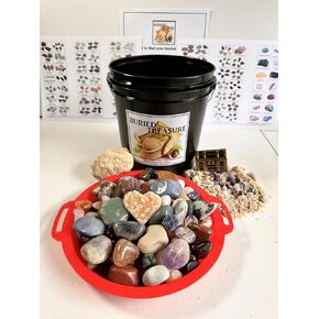 Gallon Tumbled Gemstone Mining Bucket/Crackable Geode/Gifts for Girls and Boys