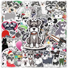 50 Pcs Schnauzer Stickers Pack for Kids Teens Adults, Funny Cute Dog Waterproof Vinyl Stickers and Decals for Water Bottle, Laptop, Scrapbooking, Skateboard, Car, Luggage, Helmet