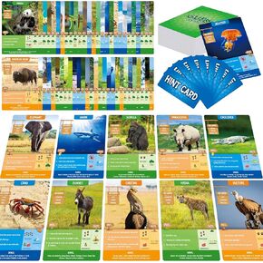 SpriteGru Guess Animal Card Games, Animal World Flashcards Jumbo Size Good Guessing Game for Families & Friends Gathering, Party Board Games, Boys & Girls
