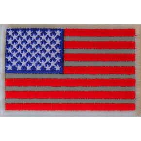 Thin Orange Line American Flag for Search & Rescue - 3.5x2 inch. Embroidered Iron on Patch