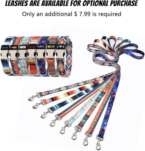 Customizable Dog Collar with Name - Polyester Custom Collar for Dog - Adjustable, Comfortable, Durable and Vibrant Pet Neckband (Pattern-C, XS (8-11.5 inches)) in Saudi Arabia
