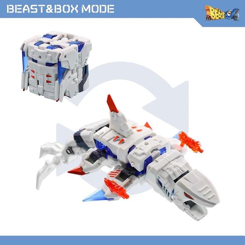 52TOYS BEASTBOX BB-17GW Great White Deformation Toys Action Figure, Converting Toys in Mecha and Cube, Perfect Birthday Party Gift for Teens and Adults, Based on Shark in Saudi Arabia