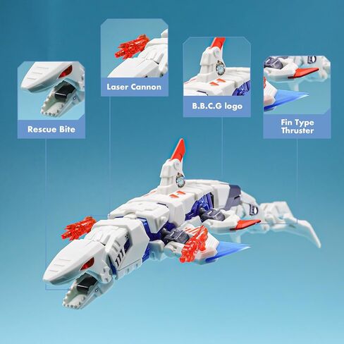 52TOYS BEASTBOX BB-17GW Great White Deformation Toys Action Figure, Converting Toys in Mecha and Cube, Perfect Birthday Party Gift for Teens and Adults, Based on Shark in Saudi Arabia