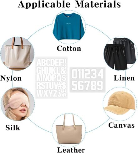 14 ورقة 199 PCS الحديد على الحروف والأرقام ، 8 بوصات 0-9 الحديد على الأرقام و 2 بوصة نقل الحرارة مع فينيل نقل الحرارة A-Z لقميص الملابس T-Shirt Jersey DIY in Kuwait