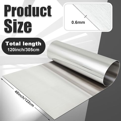 430 Stainless Steel Sheet Metal 48" x 96" 24GA Metal Plates Panel #4 Brushed Finish for Magnetic Mount Board Wall Food Truck Restaurant Crafting Kitchen Floor Trailer Garage Gym Office in Saudi Arabia
