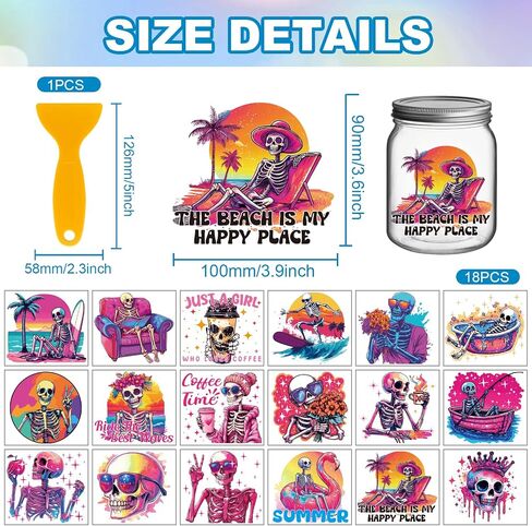GLOBLELAND 18 Sheets Marine Life Transfer Stickers 3.9x3.6inch Colorful Sea Turtle Octopus Jellyfish Dolphin Home Decals Cup Transfer Decals for Furniture Vase Glass Art Crafts Decorations in Saudi Arabia