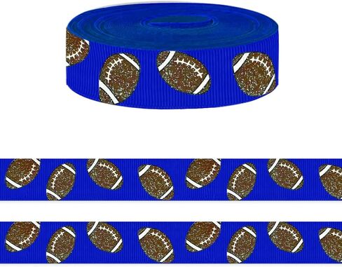 5 Yards American Football Ribbon for Crafting Sewing, 7/8 Inch Red Grosgrain Ribbons for Gift Wrapping, Rugby Balls Ribbons for Hair Bow Cheerleader Accessories in Kuwait
