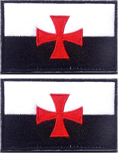 2PCS Knights Templar Patches Knight Patch Knights Embroidered Morale Patch Hook and Loop in Saudi Arabia