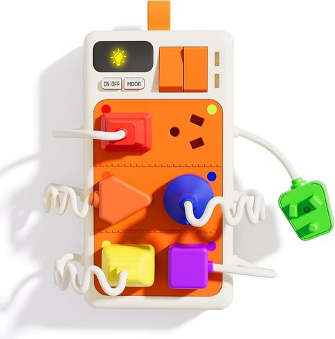 9 أجهزة كمبيوتر سد الحسية مخرج للأطفال الصغار 1-3 ، ألعاب Power Strip Montessori لعمر واحد ، ولوحة مزدحمة مع الضوء والأصوات ، هدية سفر السيارات للطائرات للطفل in Kuwait