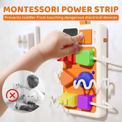 9 أجهزة كمبيوتر سد الحسية مخرج للأطفال الصغار 1-3 ، ألعاب Power Strip Montessori لعمر واحد ، ولوحة مزدحمة مع الضوء والأصوات ، هدية سفر السيارات للطائرات للطفل in Kuwait