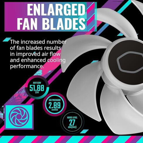 Cooler Master Hyper 212 Halo CPU Sink - Black Aluminum Finish, 4 Heat Continuous Direct Contact Pipes with Fins, MF120 Halo2 ARGB Fan, ARGB Detects, LGA1700 and AM5 Support - Black in Kuwait