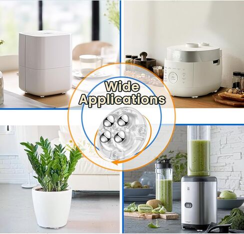 عجلات ذاتية اللصق - عجلة عالمية دوارة 360 درجة، محمل نقل كروي صغير لأجهزة المطبخ الصغيرة، صندوق تخزين، سلة المهملات (مع 4 محامل كروية، أسود، 8 قطع) in Kuwait