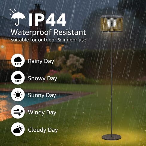 uuffoo LED Outdoor Floor Lamp Solar Outdoor Lamps for Patio Solar and USB Rechargeable Floor Lamp Cordless Warm White+RGB for Patio Balcony Garden in Saudi Arabia
