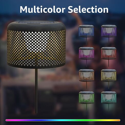 uuffoo LED Outdoor Floor Lamp Solar Outdoor Lamps for Patio Solar and USB Rechargeable Floor Lamp Cordless Warm White+RGB for Patio Balcony Garden in Saudi Arabia