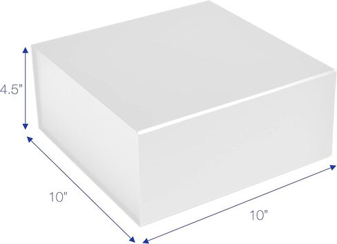 مربع Cecobox 5pc غير اللامع مع غطاء مغناطيسي لتعبئة الهدايا (10 "x10" x4.5 "، أبيض) in Kuwait