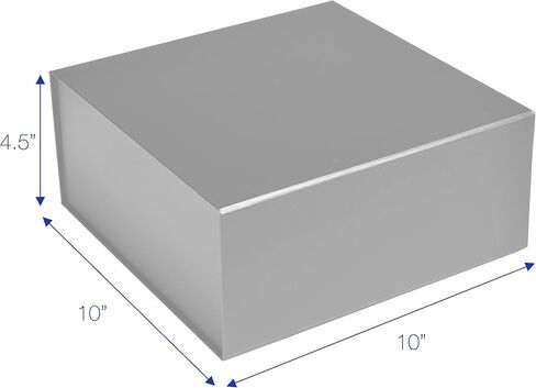 مربع Cecobox 5pc غير اللامع مع غطاء مغناطيسي لتعبئة الهدايا (10 "x10" x4.5 "، أبيض) in Kuwait