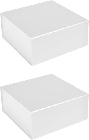 مربع Cecobox 5pc غير اللامع مع غطاء مغناطيسي لتعبئة الهدايا (10 "x10" x4.5 "، أبيض) in Kuwait