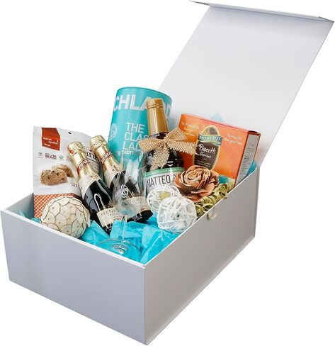 مربع Cecobox 5pc غير اللامع مع غطاء مغناطيسي لتعبئة الهدايا (10 "x10" x4.5 "، أبيض) in Kuwait