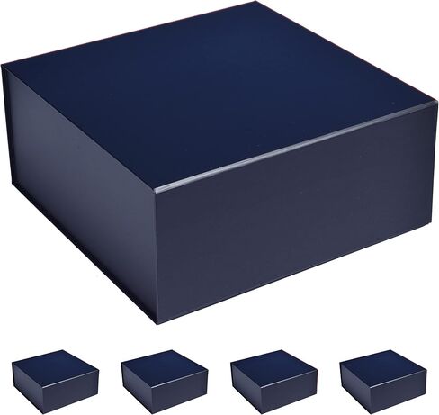 مربع Cecobox 5pc غير اللامع مع غطاء مغناطيسي لتعبئة الهدايا (10 "x10" x4.5 "، أبيض) in Kuwait