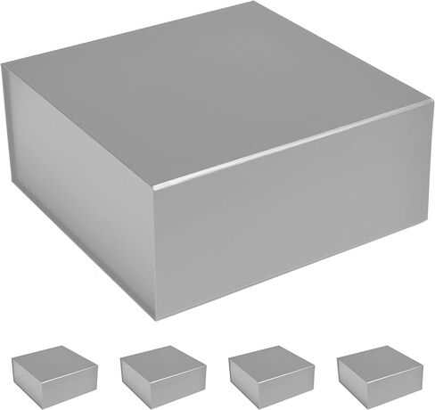 مربع Cecobox 5pc غير اللامع مع غطاء مغناطيسي لتعبئة الهدايا (10 "x10" x4.5 "، أبيض) in Kuwait