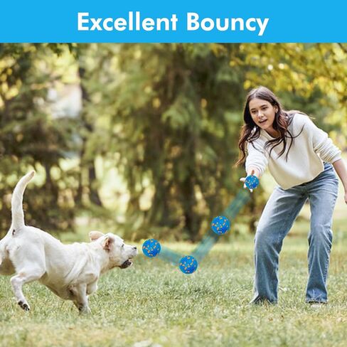 Vannon 4 Pack Dog Balls Interactive Dog Tennis Balls Indestructible Dog Teething Chew Toys for Aggressive Chewers Dog Toy Fetch Balls for Small Medium Dog E-TPU Material Lightweight Bouncy Floating in Kuwait