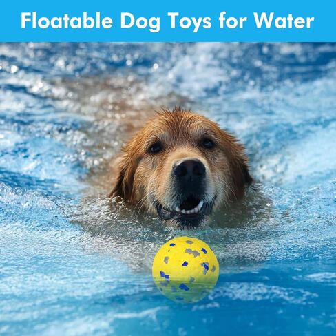 Vannon 4 Pack Dog Balls Interactive Dog Tennis Balls Indestructible Dog Teething Chew Toys for Aggressive Chewers Dog Toy Fetch Balls for Small Medium Dog E-TPU Material Lightweight Bouncy Floating in Kuwait