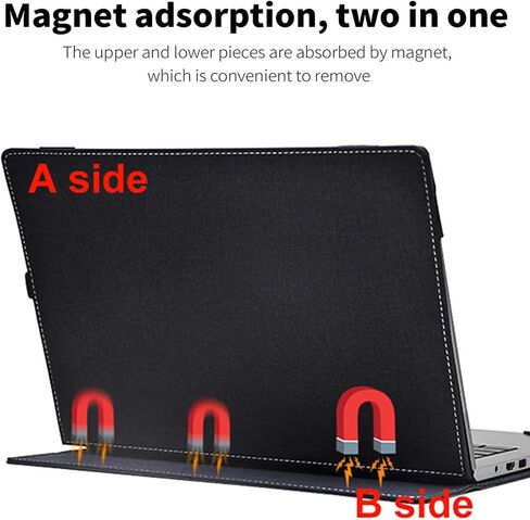 حالة تغطية الكمبيوتر المحمول لـ HP EliteBook Ultra 14 بوصة G1Q [غير متوافق مع أي طراز آخر] 2-في 1 PU Leather Detachable Detachable Computer Bag (Black) in Kuwait
